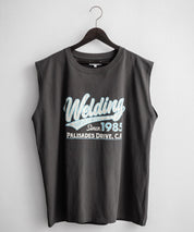 オーバーサイズ ピグメントライクグラフィックプリントノースリーブTシャツ