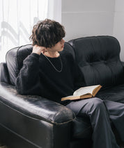 オーバーサイズウール混ミックス糸プルオーバーニットセーター 14548