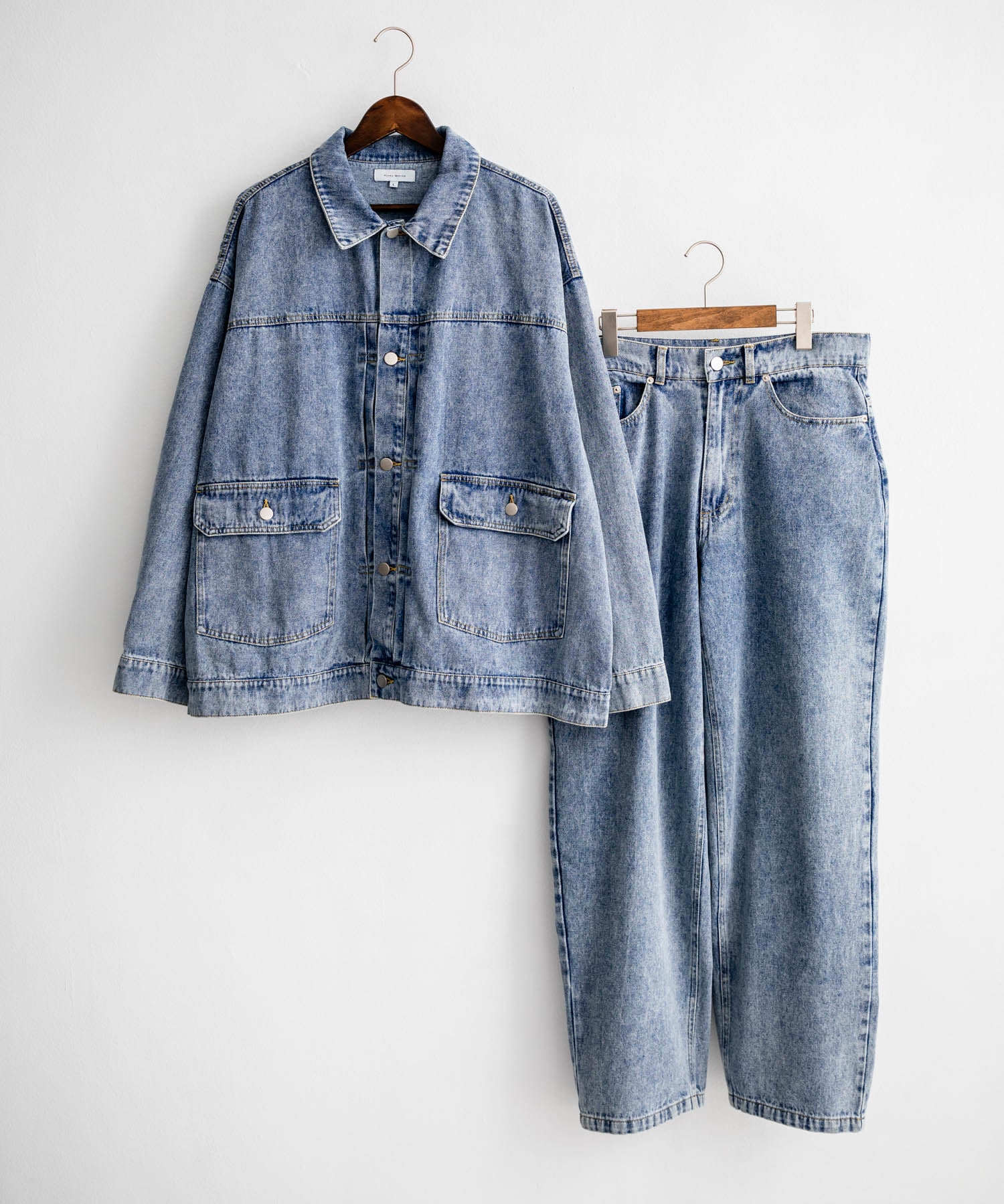 【セットアップ】オーバーサイズデニムジャケット＋ワイドパンツ