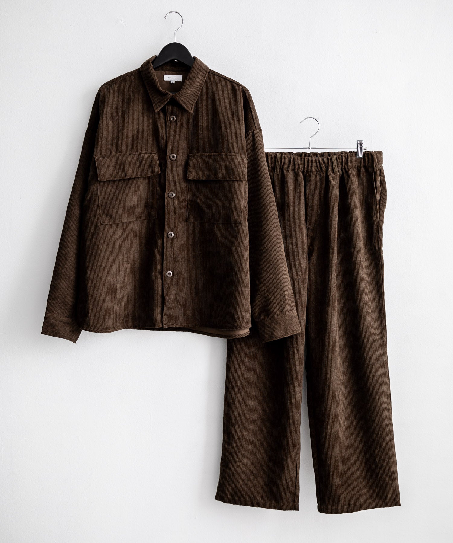 【セットアップ】オーバーサイズコーデュロイ CPOシャツジャケット＆ワイドパンツ 15247