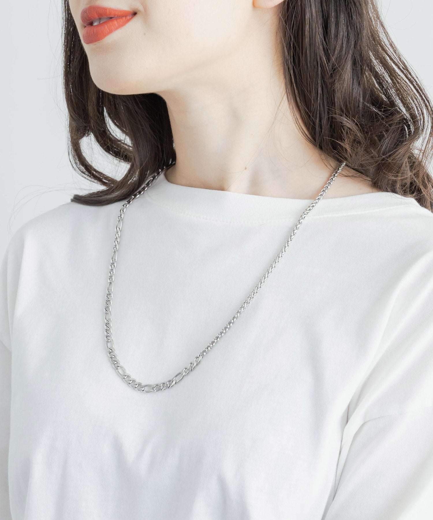 ステンレスデザインチェーンネックレス 11631