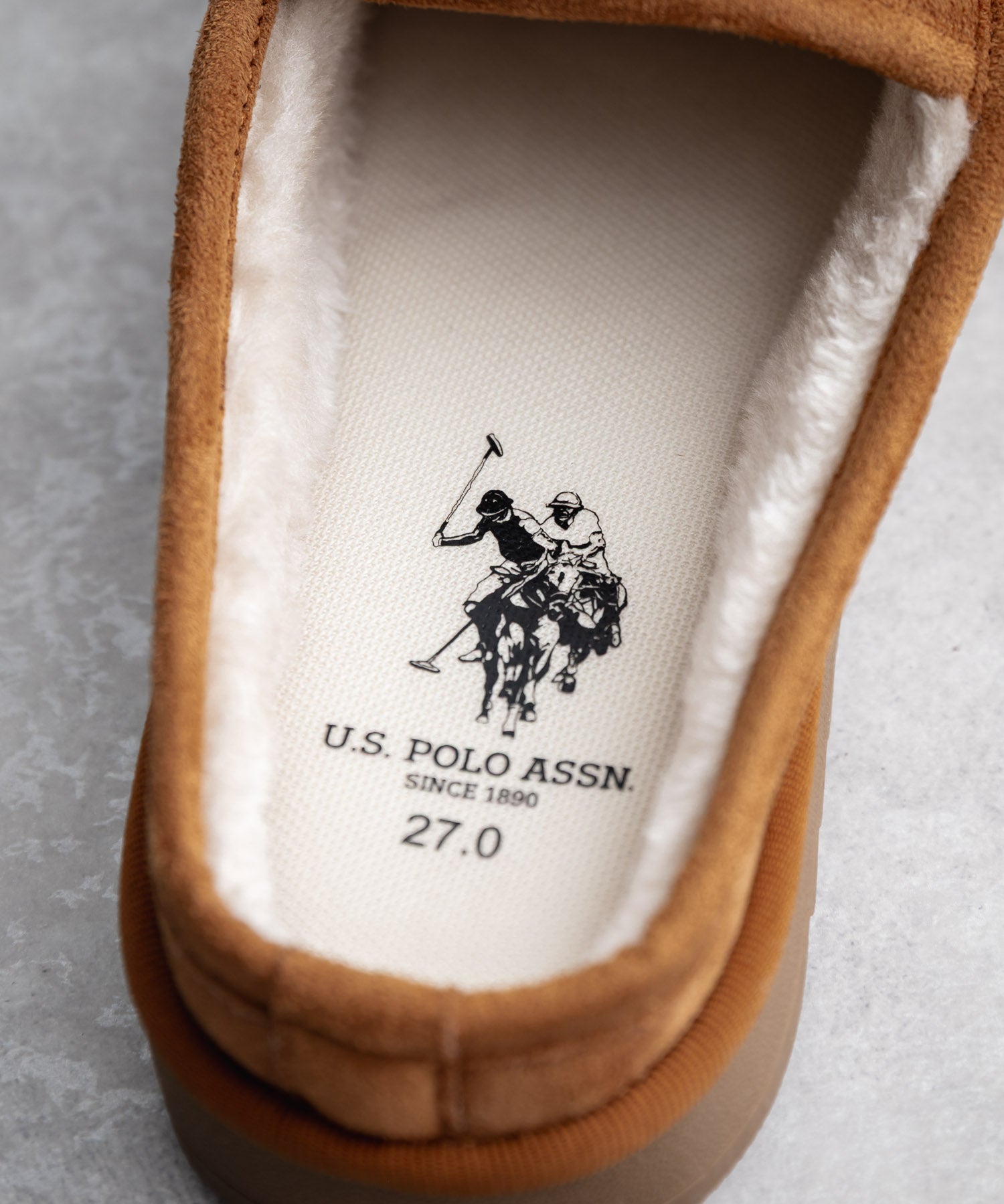 U.S. POLO ASSN. ユーエスポロアッスン ボアライニング スライドスリッポン/ワンポイントロゴボアローファー 16101