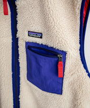 Patagonia パタゴニア M'S CLASSIC RETRO-X VEST クラシックレトロXフリースベスト/ワンポイントロゴ入り配色切替スタンドカラーフルジップボアベスト 16384