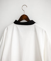 新色追加 U.S. POLO ASSN. 別注コラボオーバーサイズワンポイントロゴ刺繍天竺半袖ハーフジップポロシャツ 無地/クレリック 15426