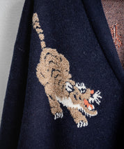 KRIFF MAYER クリフメイヤー オーバーサイズ龍虎刺繍もちのびV長袖ネックニットカーディガン 2623100 16539