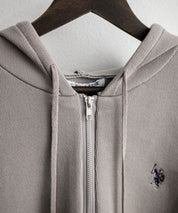 U.S. POLO ASSN. ユーエスポロアッスン W's オーバーサイズワンポイントロゴ刺繍スウェットライクニット短丈長袖パーカー 15732