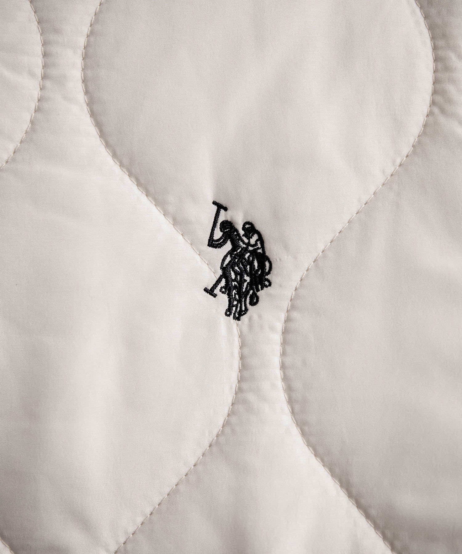 U.S. POLO ASSN. ユーエスポロアッスン W's 2WAYリバーシブルワンポイントロゴ刺繍中綿ノーカラーキルトジャケット/ボアジャケット 16585