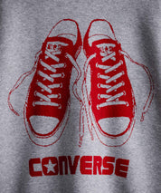 CONVERSE コンバース オーバーサイズダブルジャガードシューズロゴクルーネック長袖ニットセーター 16560