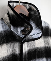 Upscape Audience アップスケープオーディエンス 日本製 国産 ECOLANAシャギーチェックスタンドオーバージャケット AUD7340 14898