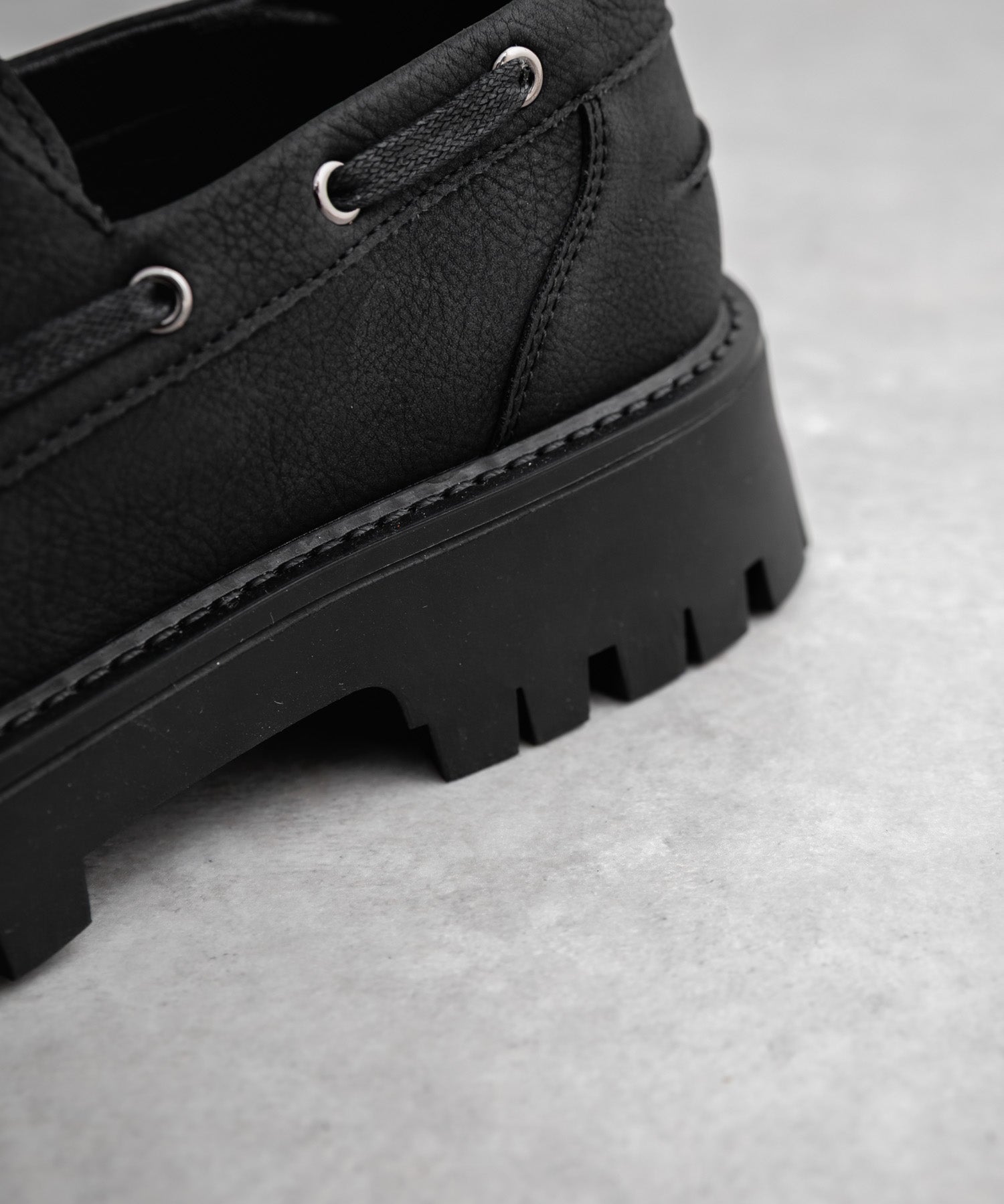 フェイクレザー厚底モカシンボートシューズ/デッキシューズ 15291