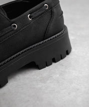 フェイクレザー厚底モカシンボートシューズ/デッキシューズ 15291