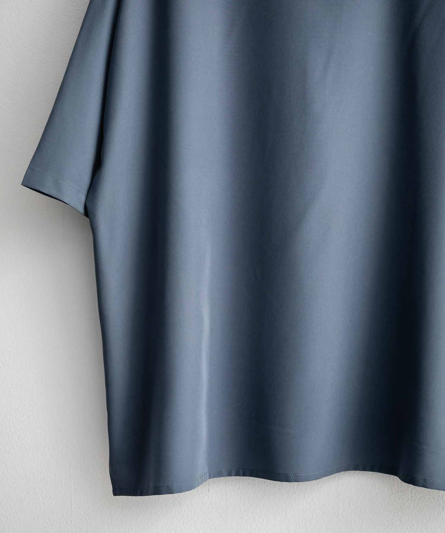 新色追加 接触冷感 オーバーサイズとろみビッグシルエットストレッチレギュラーカラー半袖シャツ 14208