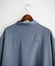 接触冷感 オーバーサイズとろみショート丈半袖シャツ/短丈ハーフスリーブシャツ 15366