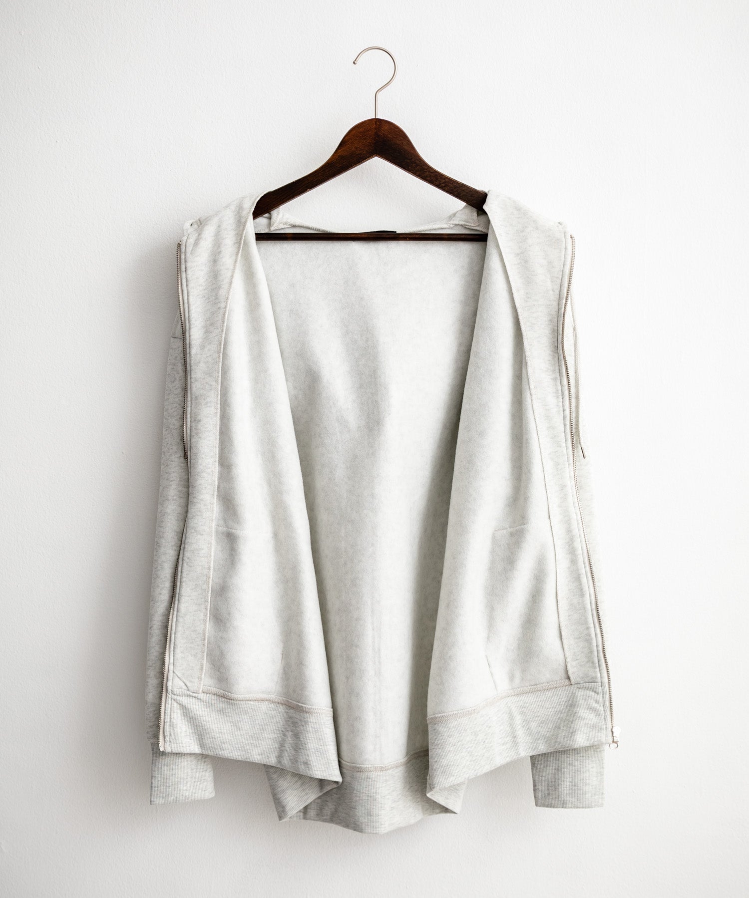 オーバーサイズ裏起毛フルジップ綿タッチパーカー 14987