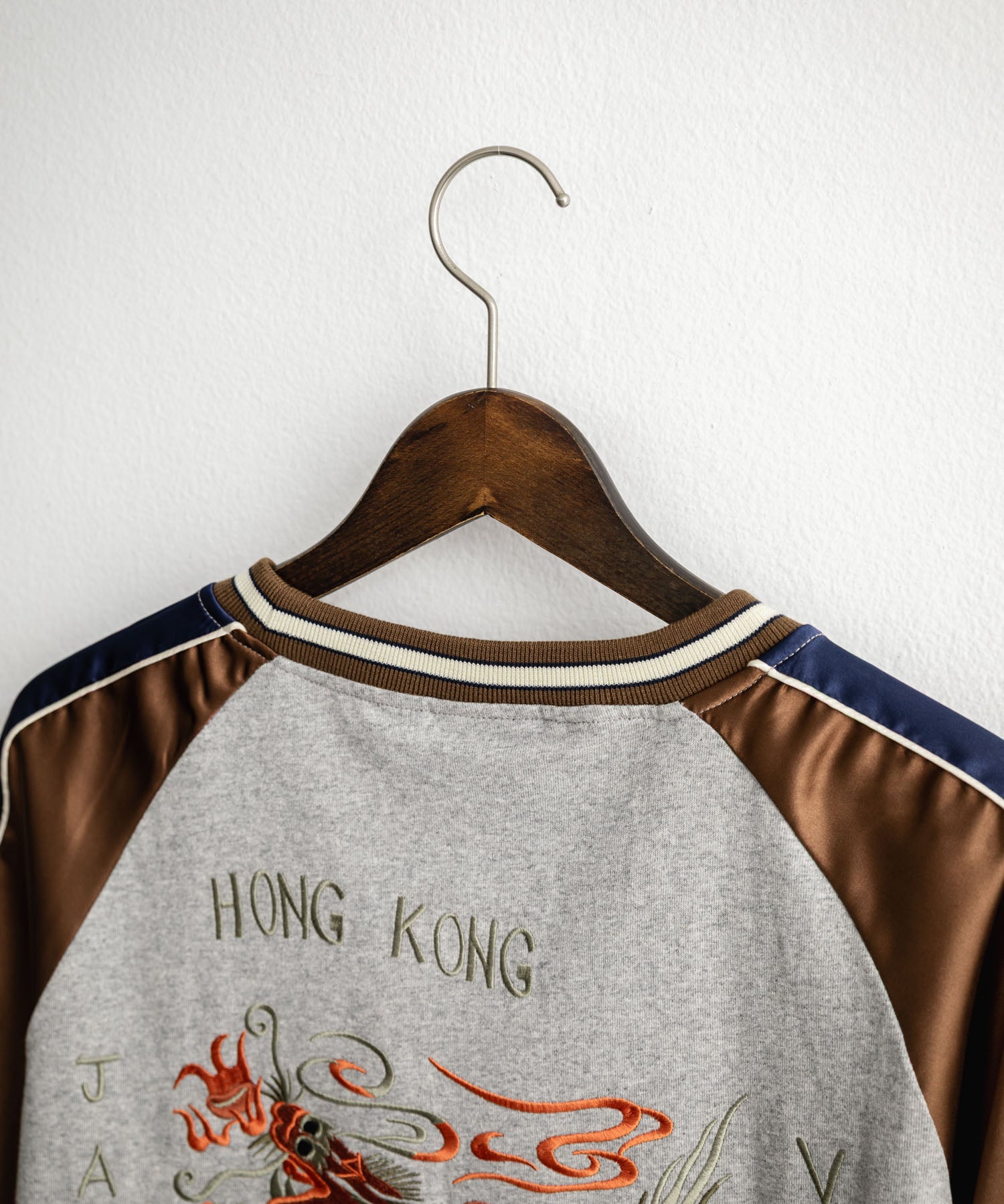 KRIFF MAYER クリフメイヤー スーベニア龍刺繍スカジャンTシャツ/リブラインラグランカットソー 2547202 15867