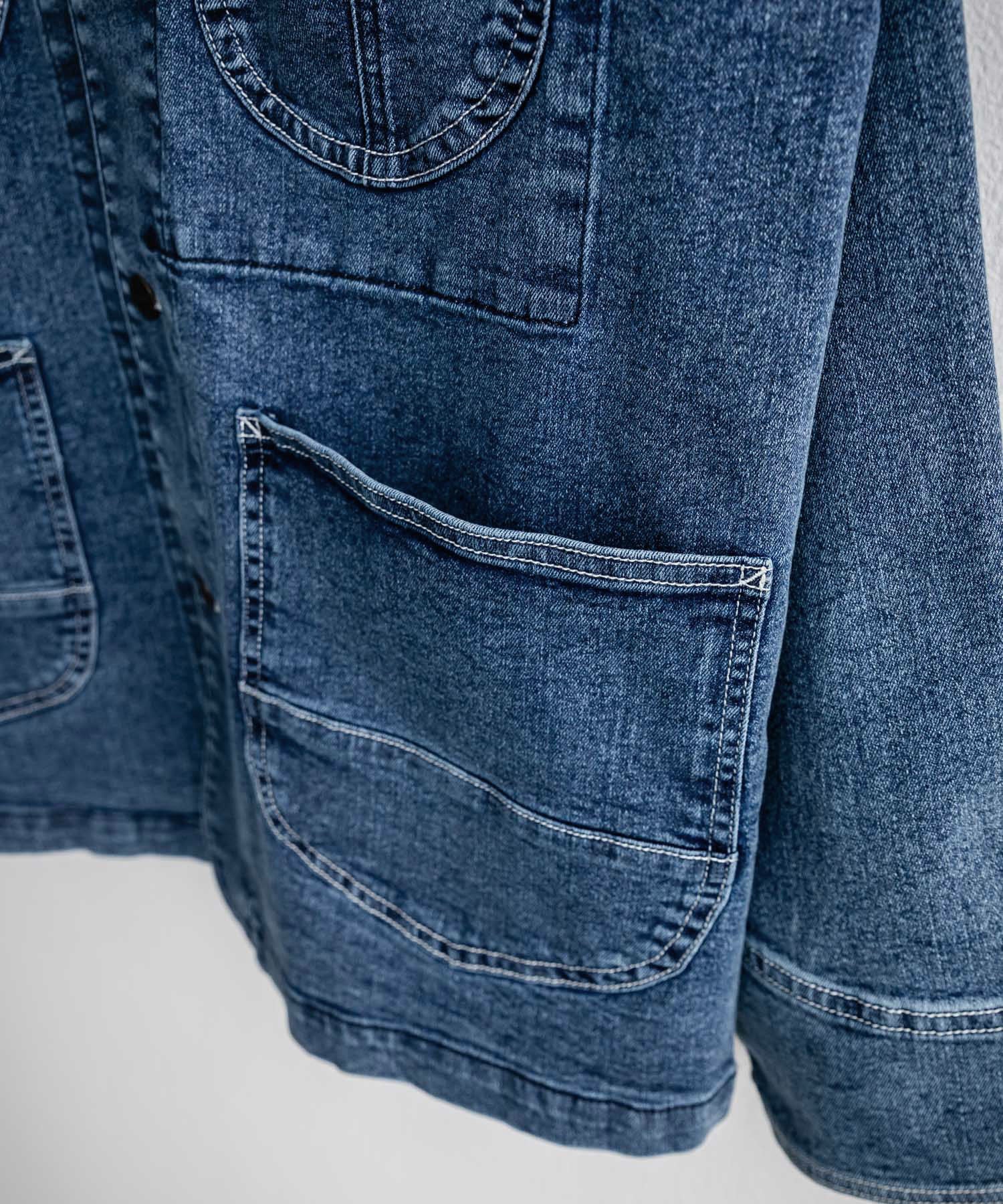 新色追加 Hanes ヘインズ ストレッチデニムカバーオール/デニムジャケット 14399