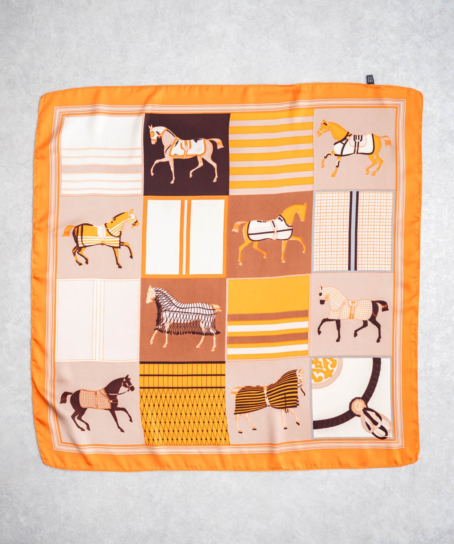 新色追加 スカーフリング付き 大判サイズ総柄スカーフ 12688