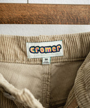 HUF ハフ CROMER CORDUROY PANT ワンポイントロゴ刺繍入りコーデュロイテーパードワイドパンツ 15060