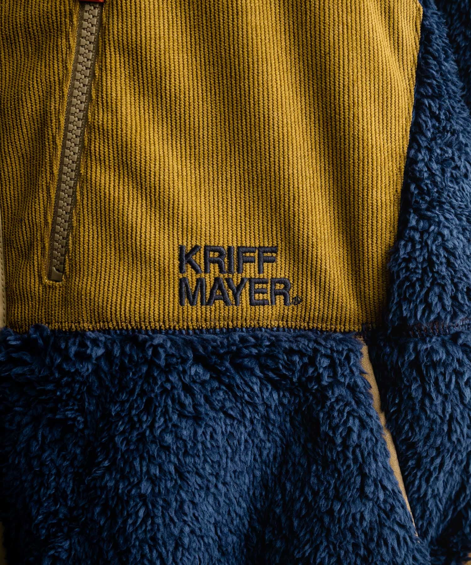 KRIFF MAYER クリフメイヤー スタンドネック異素材配色切替ダブルジップシャギーボアジャケット 2514400 14882