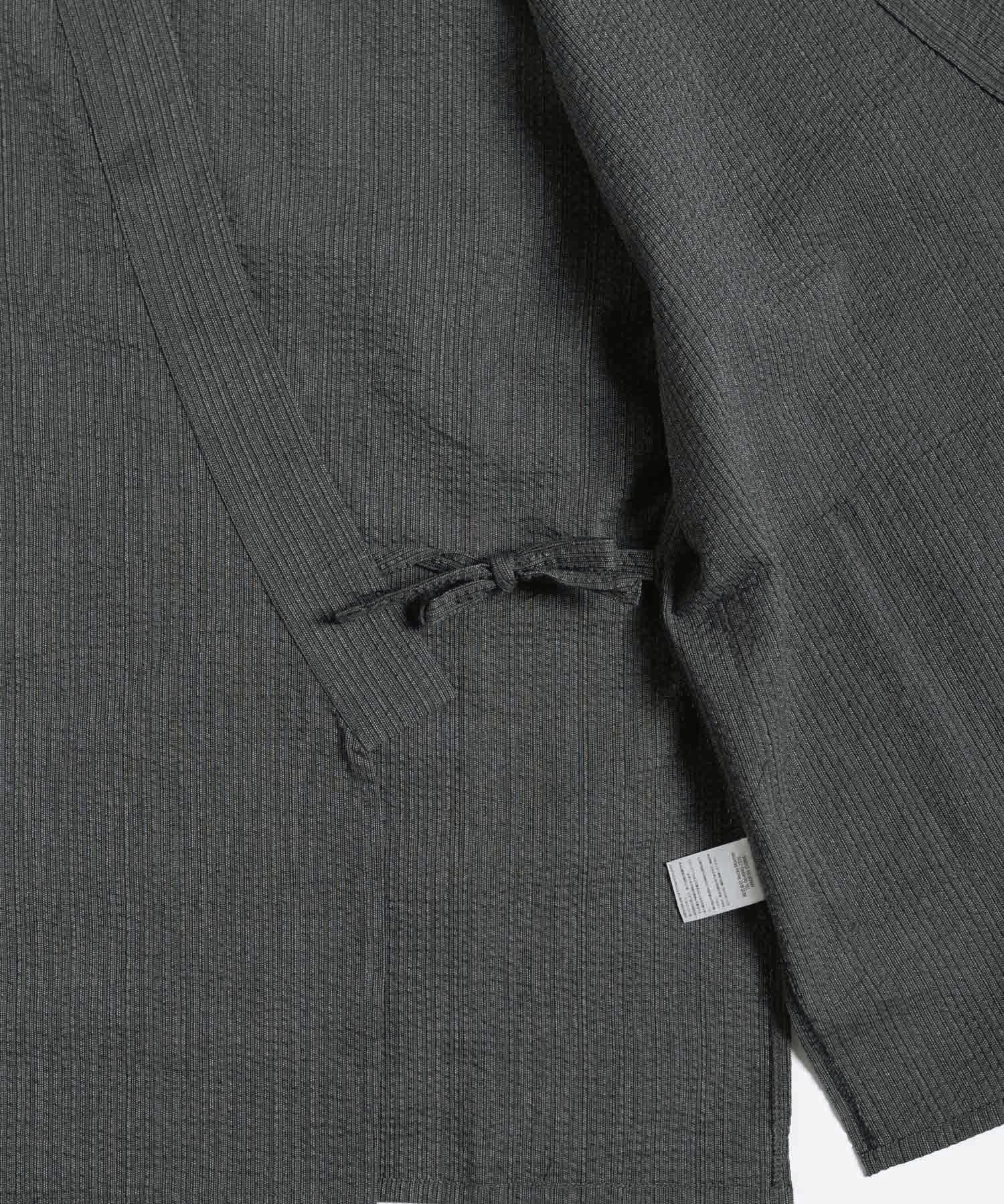 しじら織り甚平 上下セット 無地/ストライプ 14156