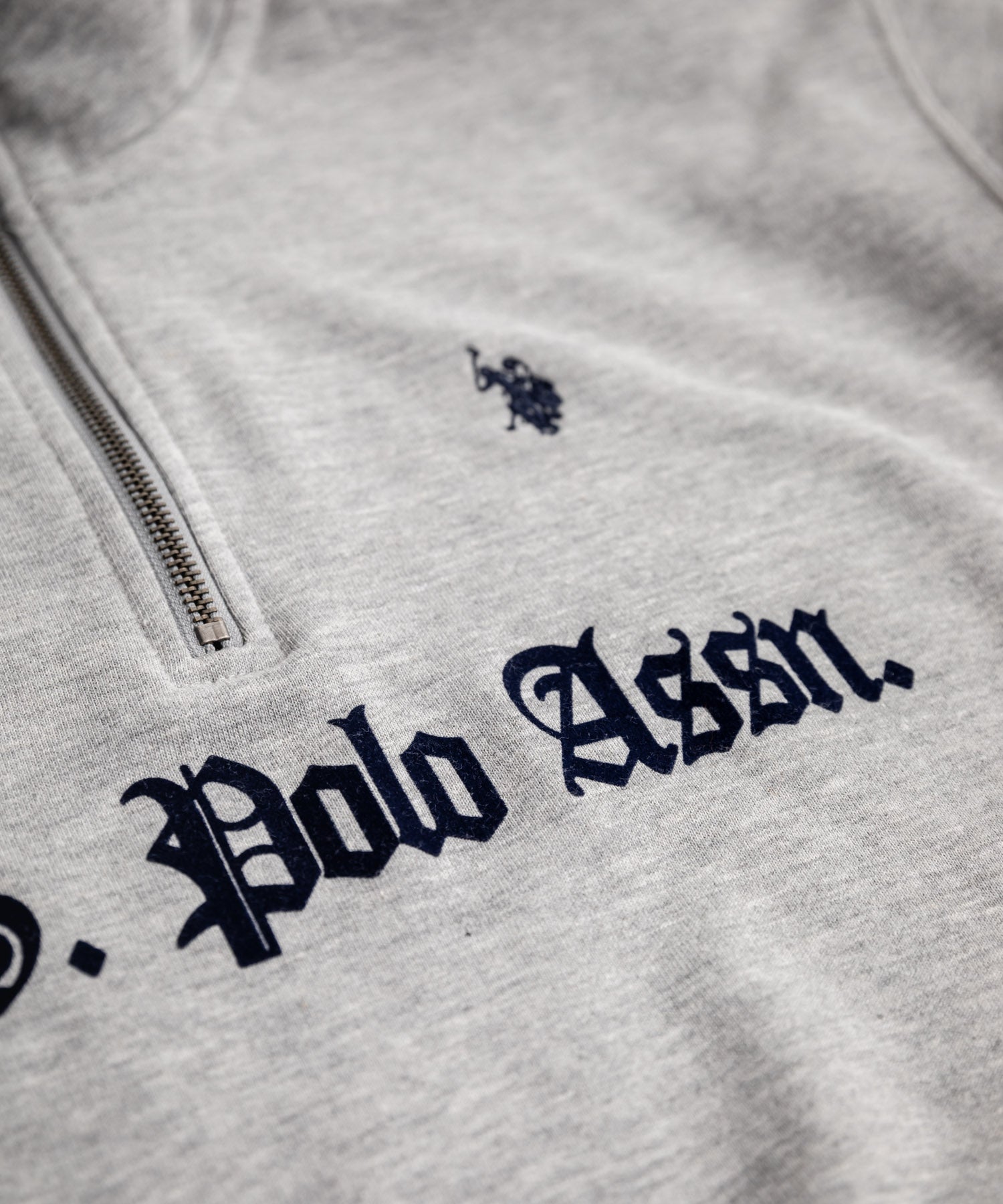 U.S. POLO ASSN. ユーエスポロアッスン half zip sweat shirt オーバーサイズ袖ラインワンポイントロゴ刺繍ハーフジップ裏毛スウェット 14862