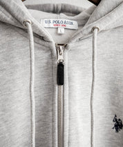 U.S. POLO ASSN. ユーエスポロアッスン オーバーサイズ裏起毛ワンポイントロゴ刺繍フルジップ長袖パーカー 14767