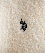 U.S. POLO ASSN. ユーエスポロアッスン W's オーバーサイズワンポイントロゴ刺繍ノーカラーニットボアジャケット/ゴールドボタンニットカーディガン 16584