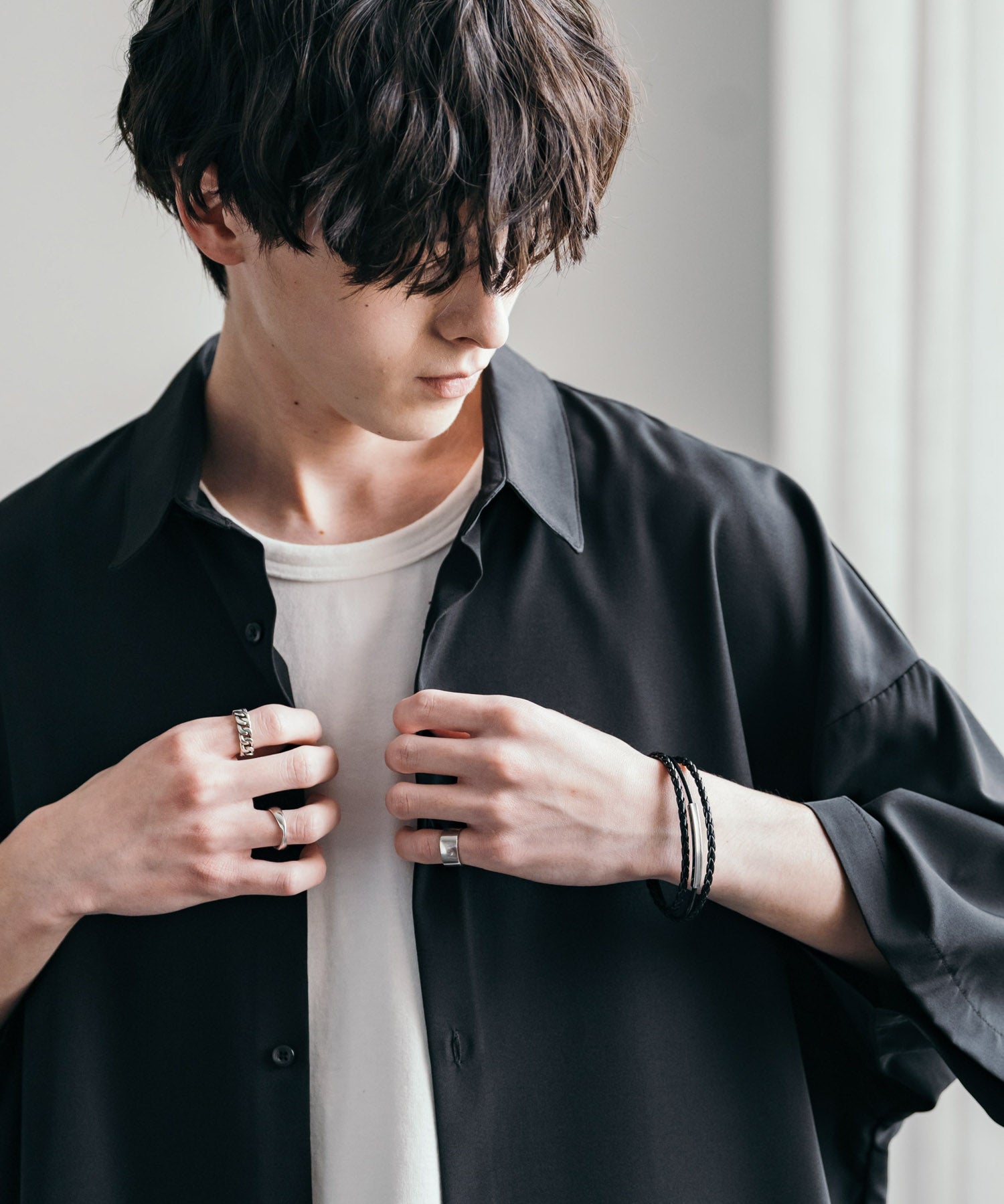 プレート リング チャーム 本革ブレスレット 9569