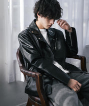 PUレザーダブルライダースジャケット 14682