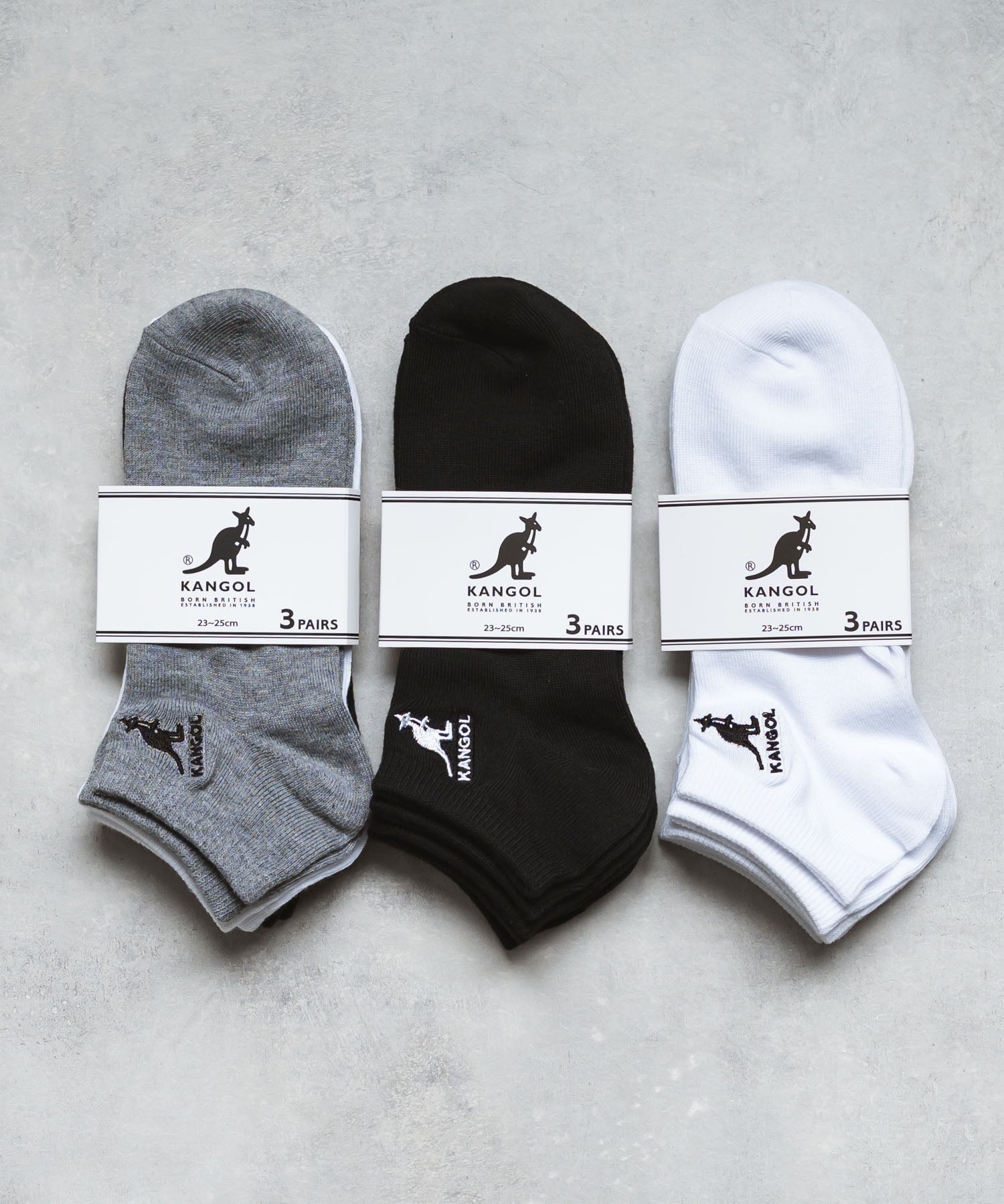 KANGOL カンゴール W's 3Pワンポイント刺繍アンクルソックス/くるぶし丈靴下 15686