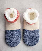 FRUIT OF THE LOOM フルーツオブザルーム カラーブロックスリッパ/クォーター丈裏ボアニット室内用スリッパ 15462