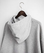 オーバーサイズ 裏毛ショート丈長袖ダブルジップパーカー 15435　【セットアップ可能】