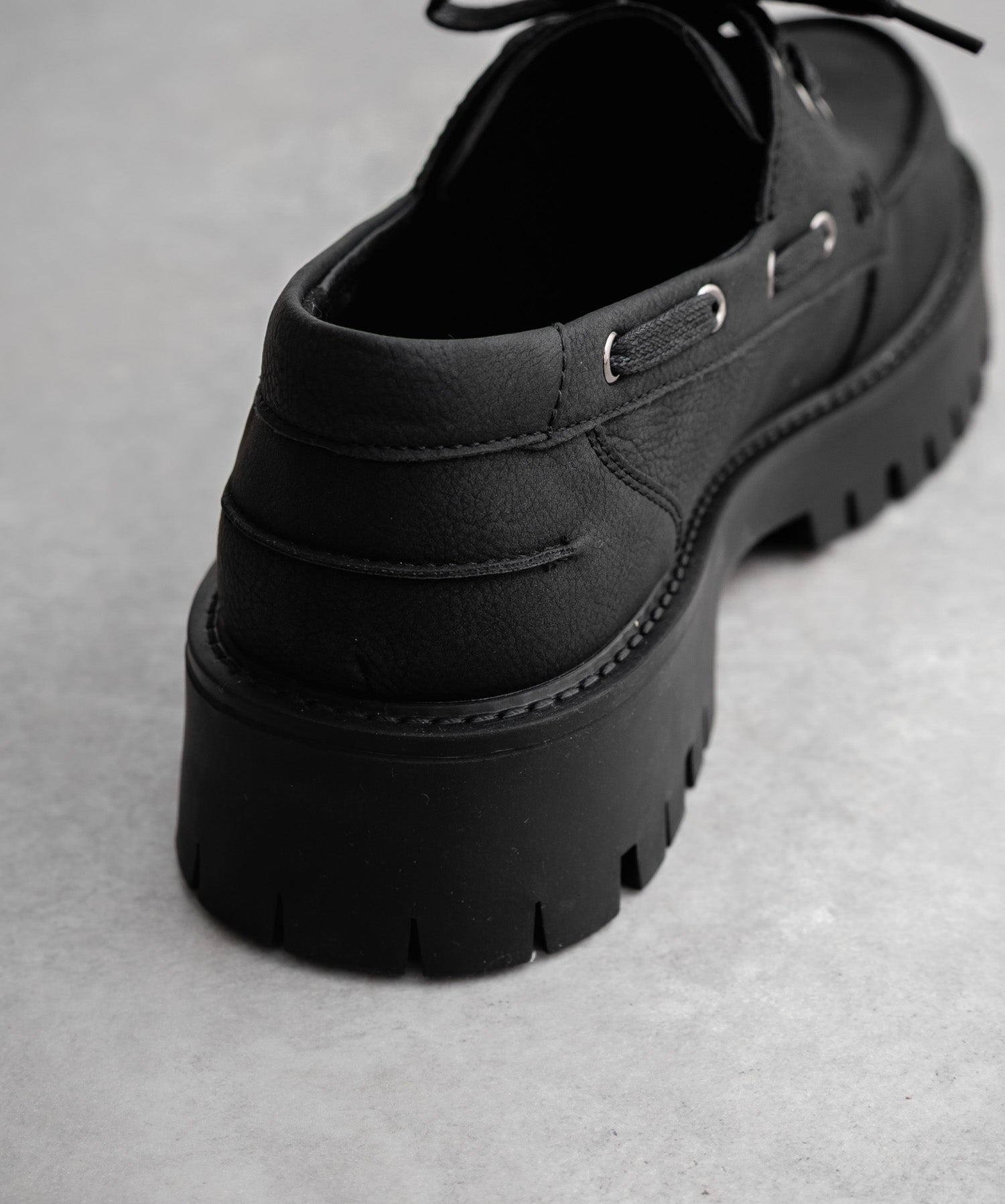 フェイクレザー厚底モカシンボートシューズ/デッキシューズ 15291