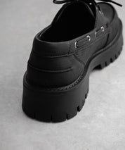 フェイクレザー厚底モカシンボートシューズ/デッキシューズ 15291