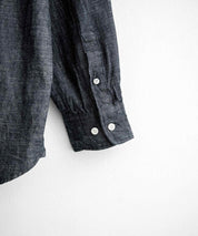 Upscape Audience アップスケープオーディエンス 日本製 国産 「備中備後」6オンスセルヴィッチ 白耳デニム釦ダウンボクシーAライン長袖シャツ AUD6703 15608