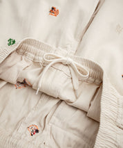 HOUSTON TWILL ALLOVER EMB EASY PANTS コットンツイル総柄刺繍イージーテーパードチノパンツ 16178