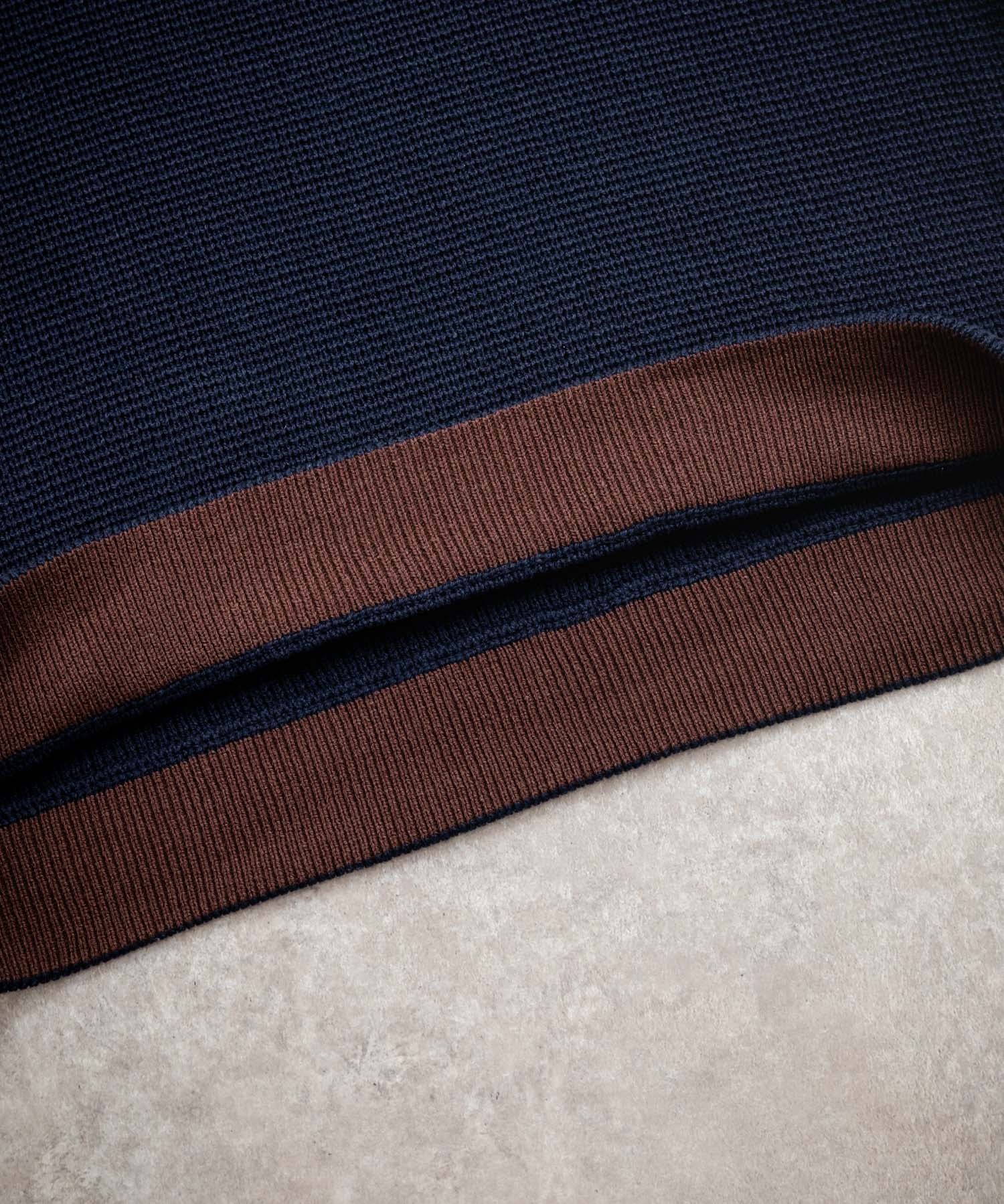 オーバーサイズ配色リブワッフルニットプルオーバーセーター	14546