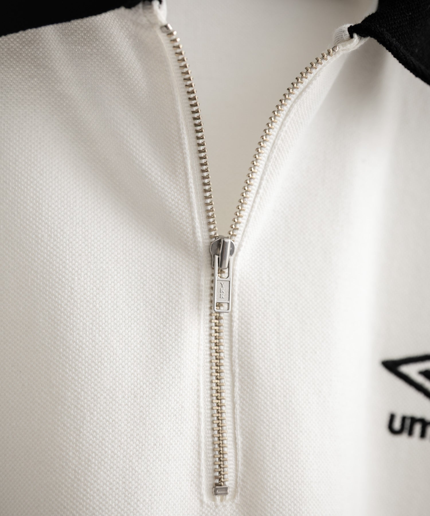 UMBRO アンブロ 別注コラボ オーバーサイズ鹿の子ワンポイントロゴ刺繍ハーフジップ半袖ポロシャツ 15347