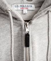 U.S. POLO ASSN. ユーエスポロアッスン オーバーサイズ裏起毛ワンポイントロゴ刺繍フルジップ長袖パーカー 14767