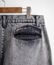 ケミカルウォッシュ オーバーダイ ワイドデニムカーゴハーフパンツ 15733