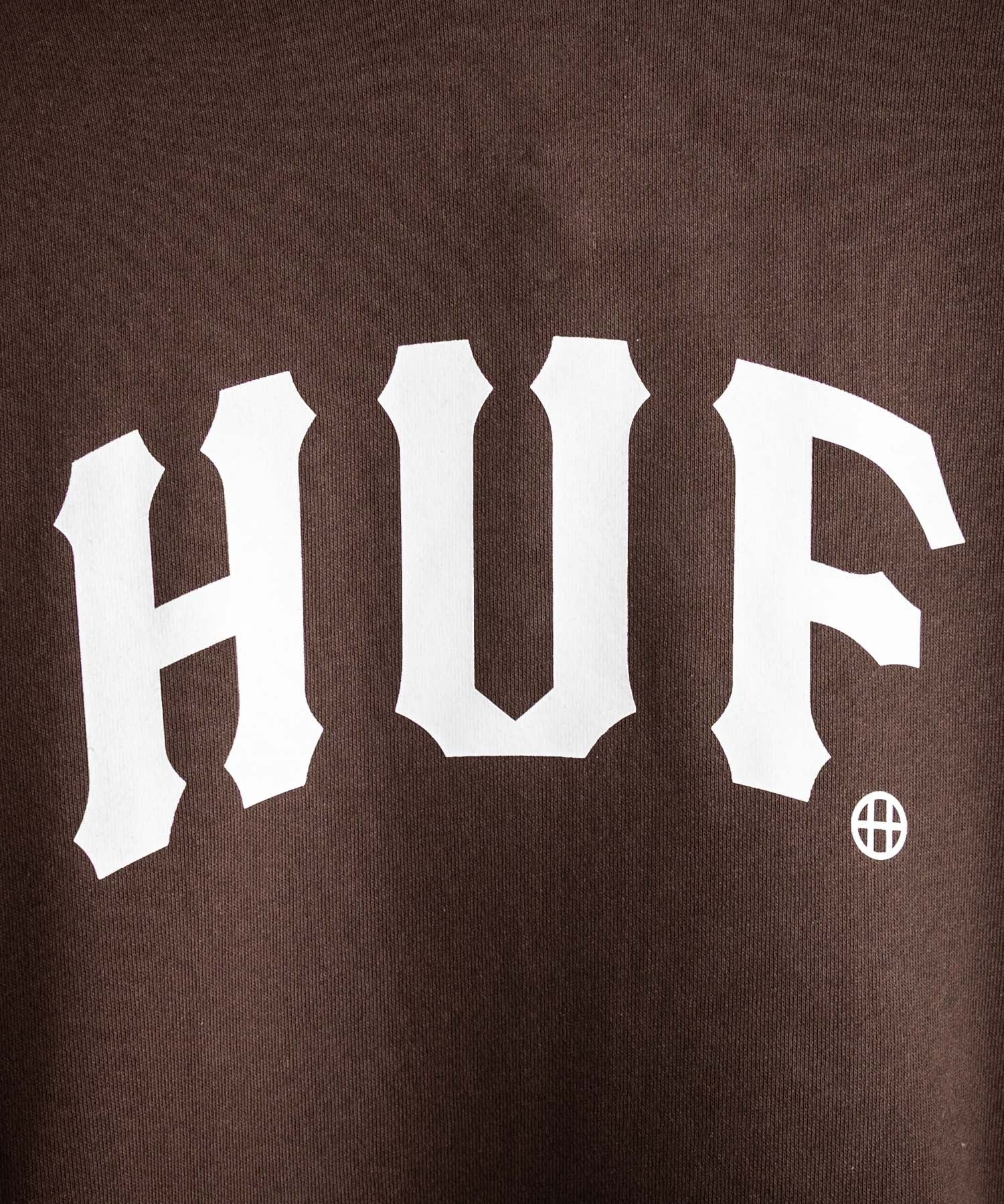 HUF ハフ ARCH P/O HOODIE オーバーサイズアーチロゴプリント裏起毛プルオーバーパーカー 15020