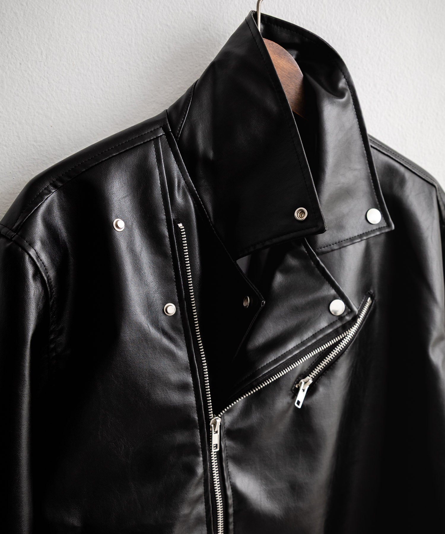 PUレザーダブルライダースジャケット 14682