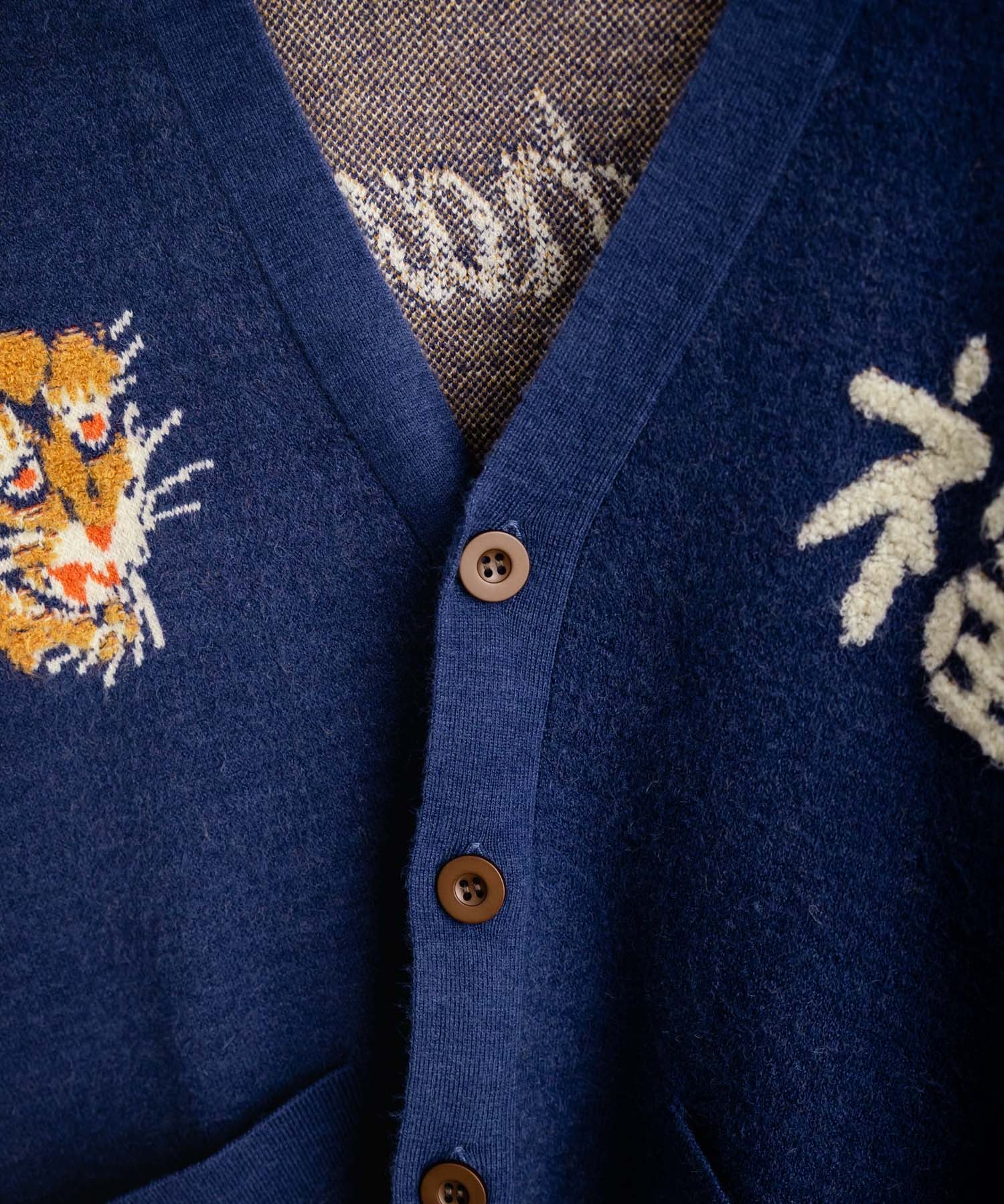 KRIFF MAYER クリフメイヤー もちのび虎刺繍Vネックニットカーディガン 2523100 14964