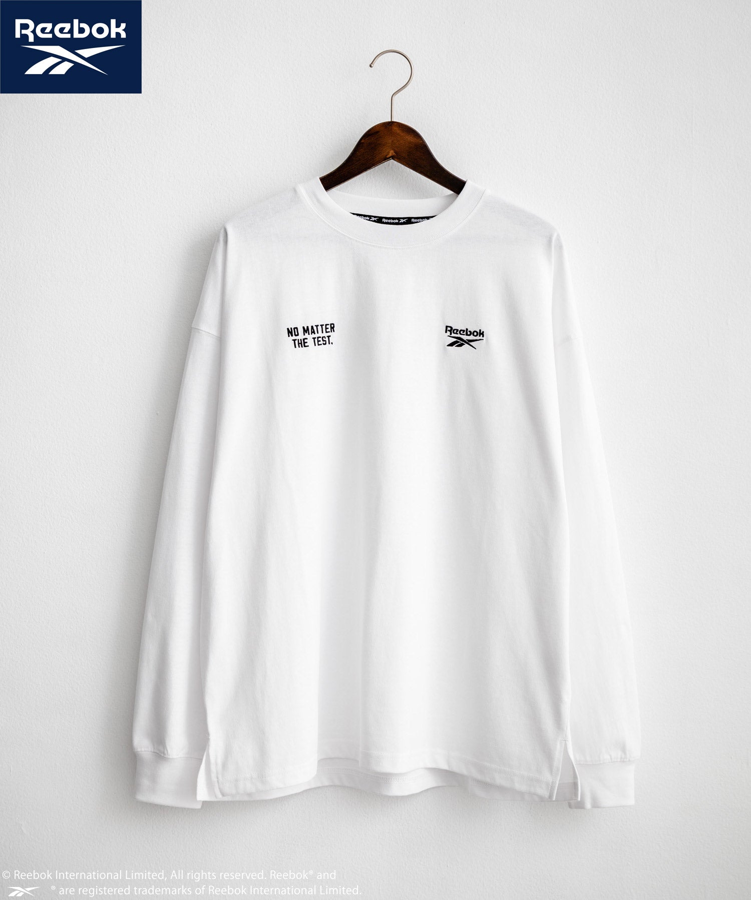 Reebok リーボック オーバーサイズ両胸ロゴ刺繍ロングスリーブTシャツ	14835