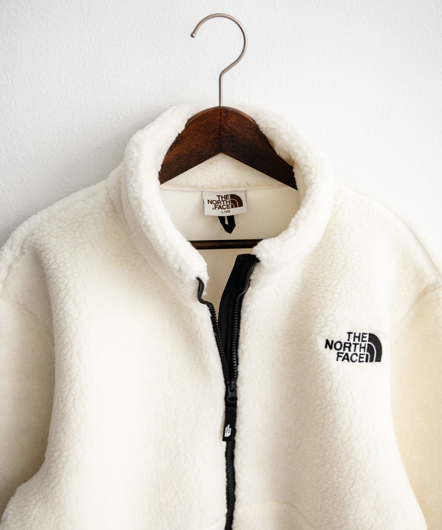 日本未展開モデル THE NORTH FACE ザ・ノースフェイス WHITE LABEL ホワイトレーベル 韓国限定 SHERPA FLEECE JACKET1 オーバーサイズワンポイントロゴ刺繍ボアジャケット 14659