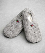 FRUIT OF THE LOOM フルーツオブザルーム 裏ボア刺繍スリッパ/ワンポイントロゴニット室内用スリッパ 15460