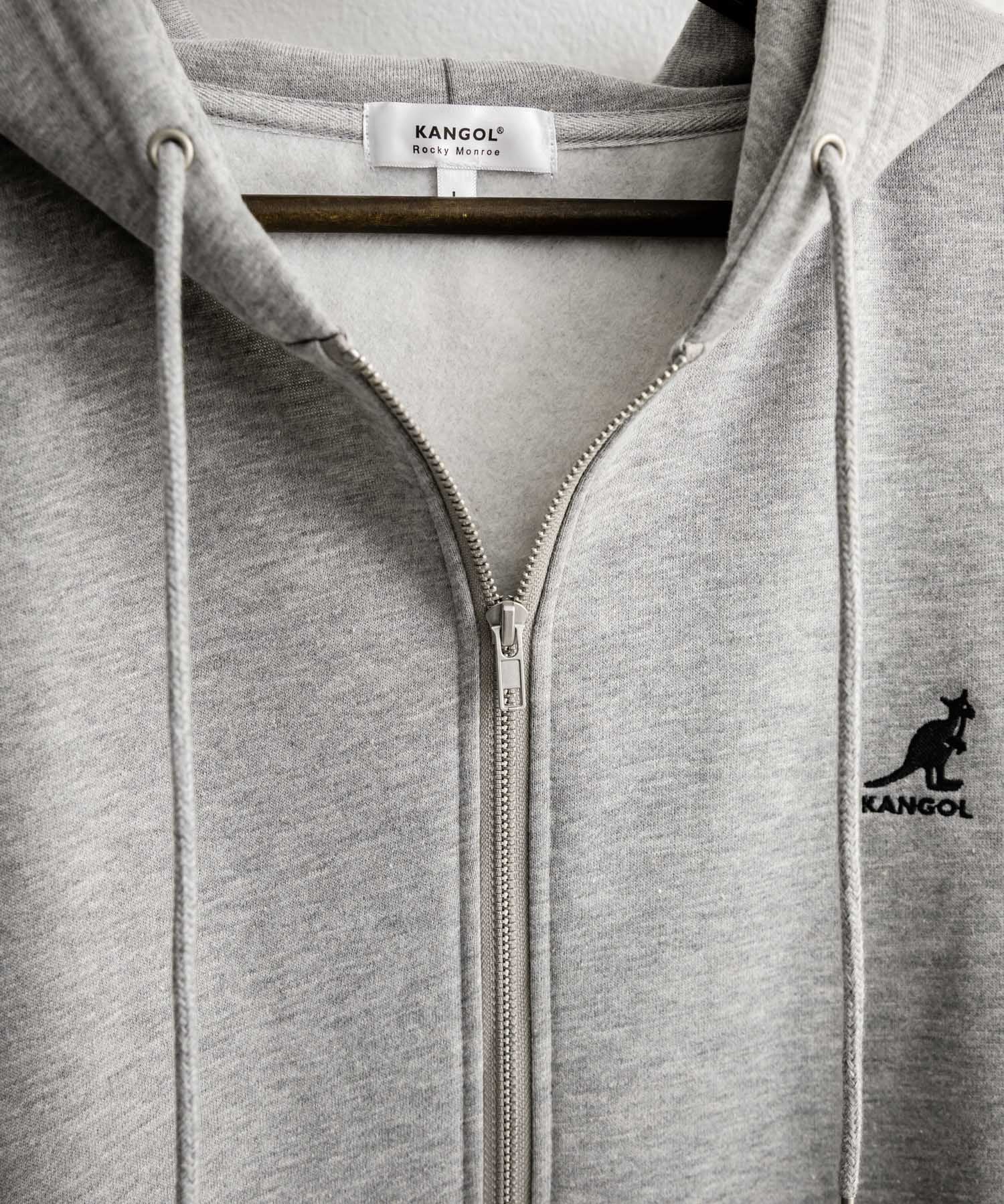 KANGOL カンゴール 別注コラボオーバーサイズ裏起毛ロゴ刺繍フルジップパーカー 14628 【セットアップ可能】