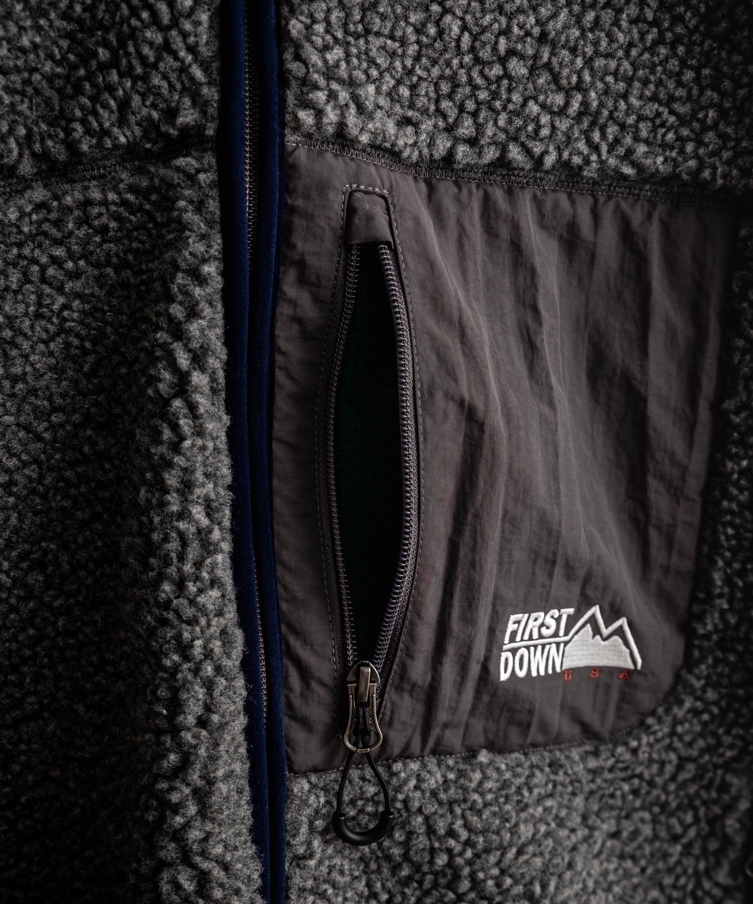 FIRST DOWN ファーストダウン BOA FLEECE JKT ロゴ刺繍タンブリングボアフリースジャケット F942021 14981