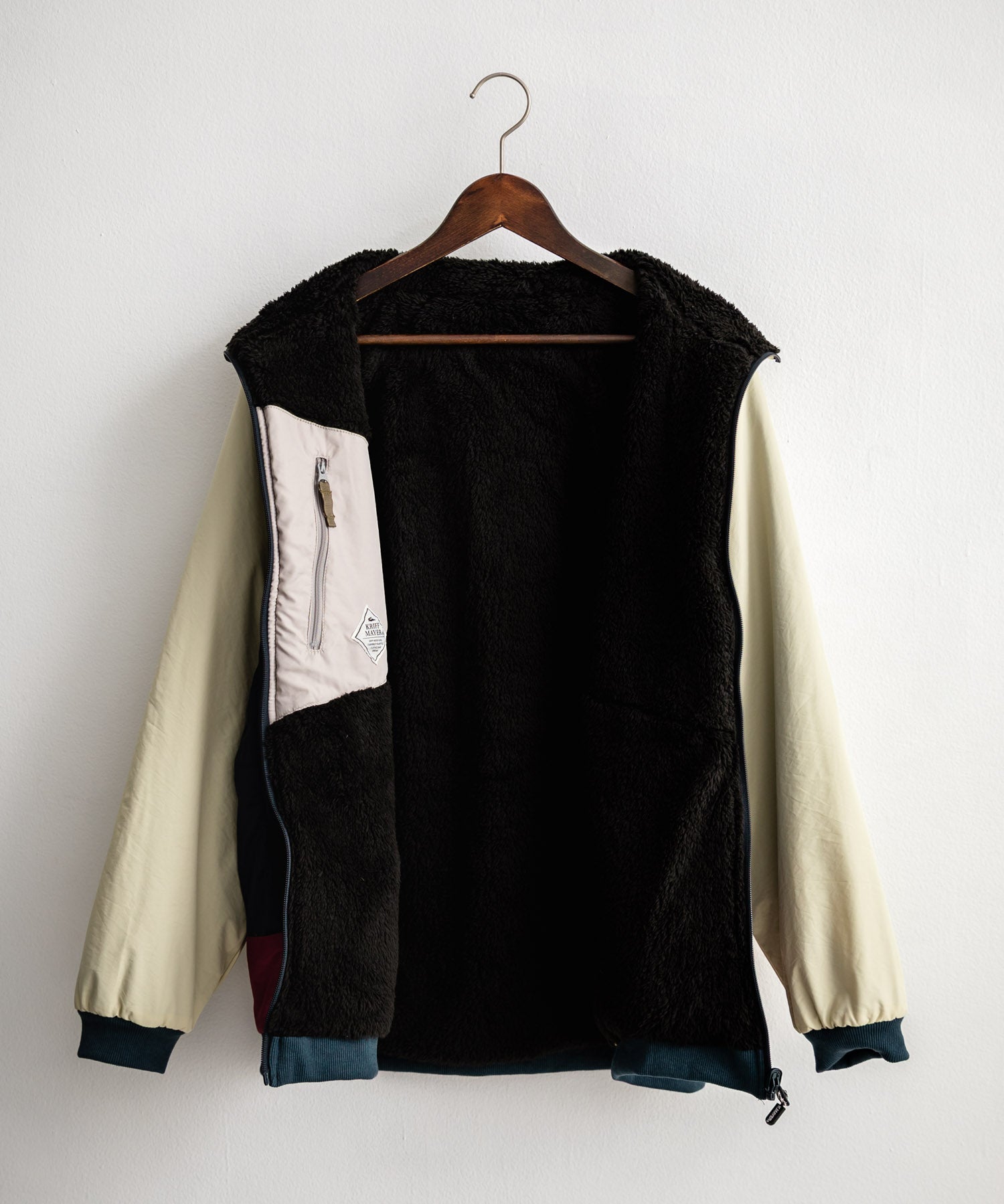 KRIFF MAYER クリフメイヤー 2WAY リバーシブルひっくりスタンドネックボアジャケット/ロゴ刺繍入りボアブルゾン 2514404 14796