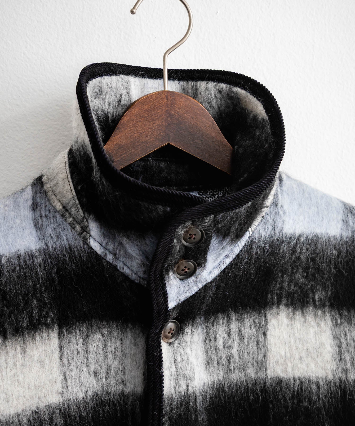 Upscape Audience アップスケープオーディエンス 日本製 国産 ECOLANAシャギーチェックスタンドオーバージャケット AUD7340 14898